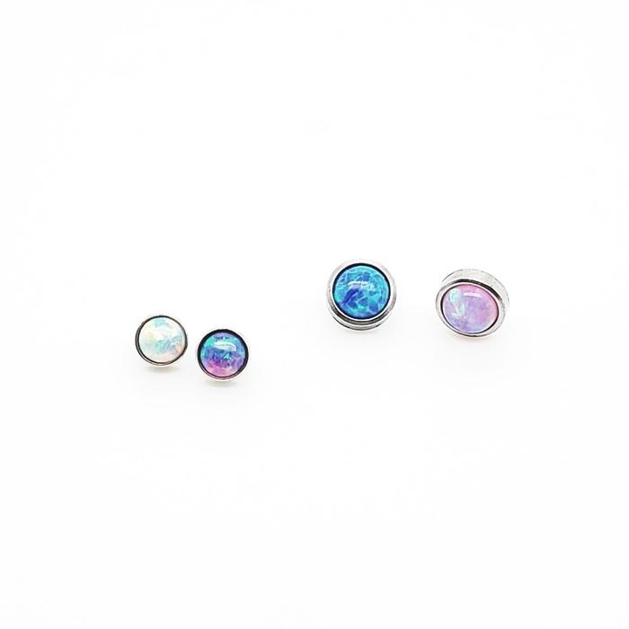 1.6mm(14G) Dermal Anchor Top, Opal -316L S. Steel