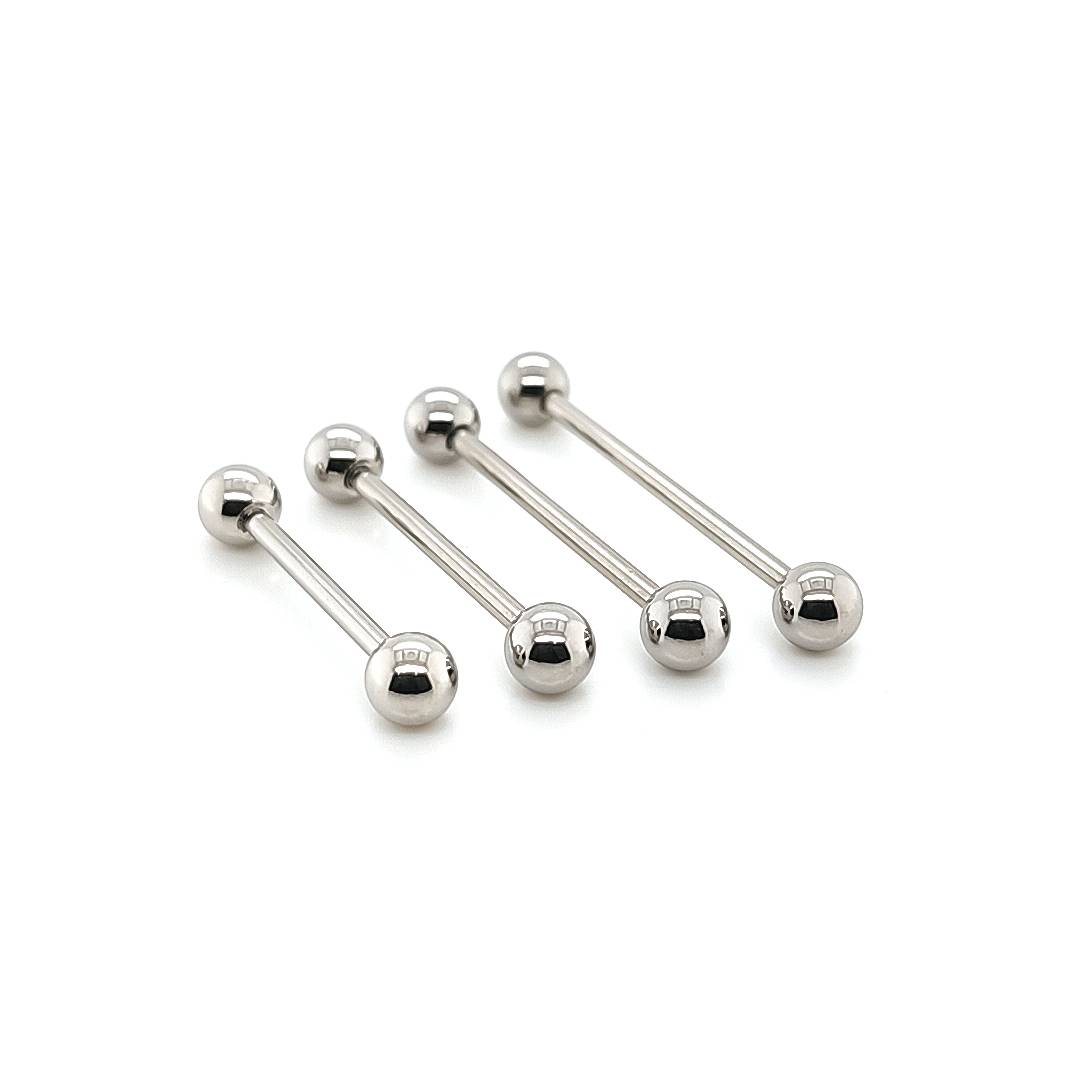 16G Nipple Barbell-3mm&4mm Ball-316L S. Steel