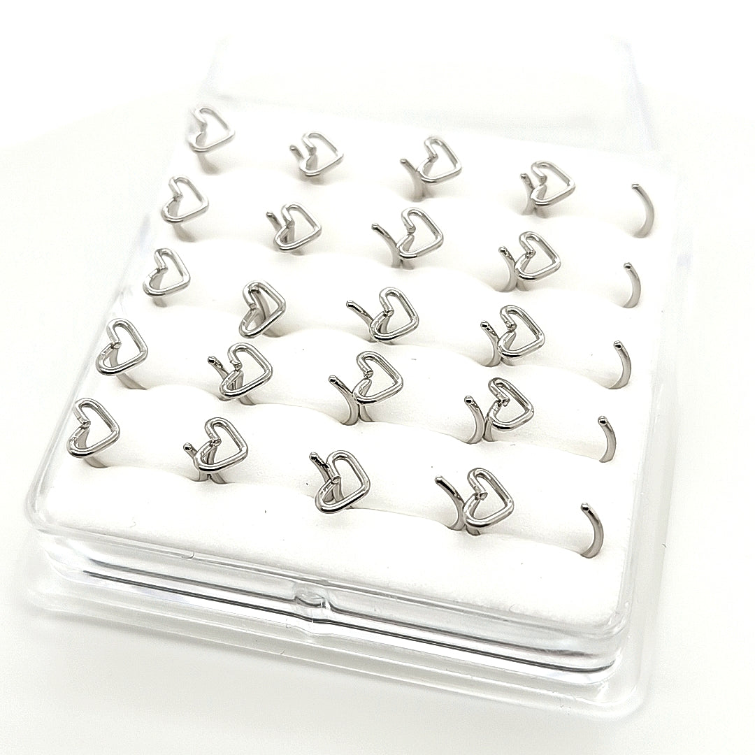 20G Nose Hoop, Heart Flexible-316L S. Steel