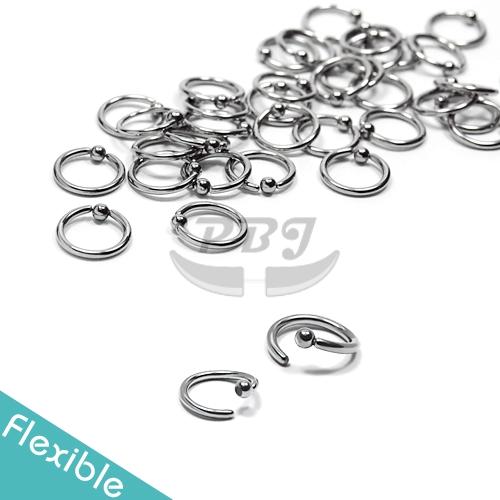 16g Ball Fixed Flexible Hoop, 4pcs/pack Price-316L S. Steel