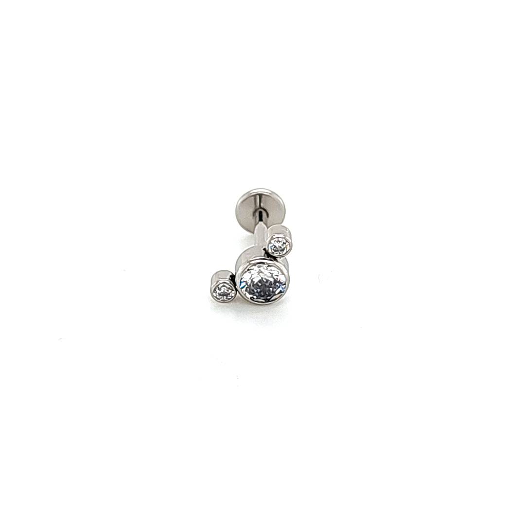 18g Labret- Casting 3CZ Cluster- 316L S. Steel
