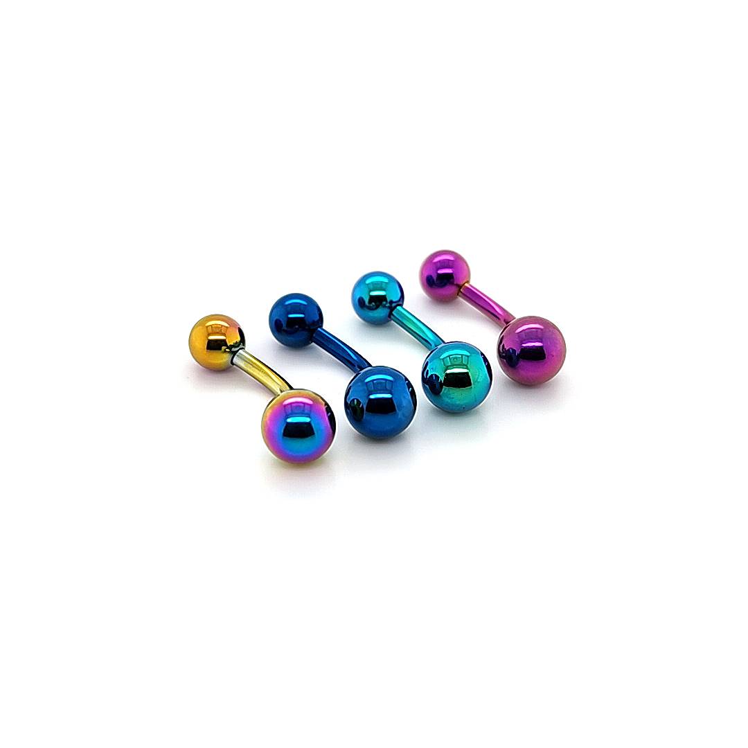 14G Belly Plain Mini Ball-Color Steel