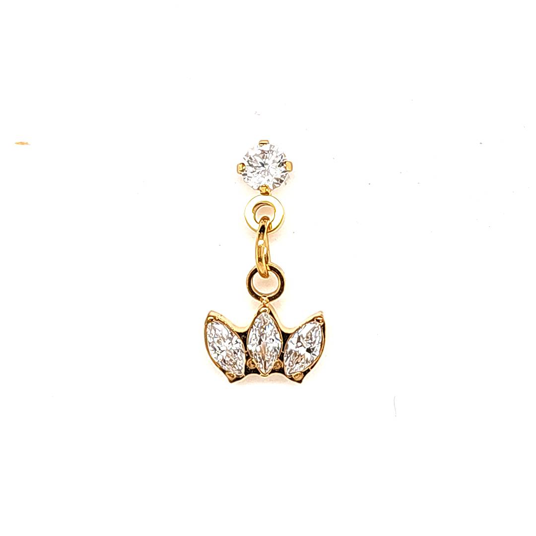 18G Labret- 3 Marquise Dangle