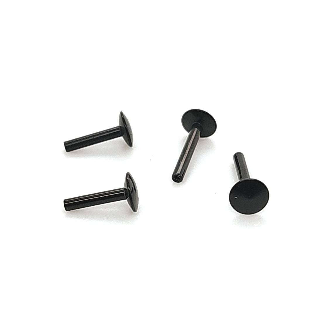 16gG Threadless Labret Post - Black Steel