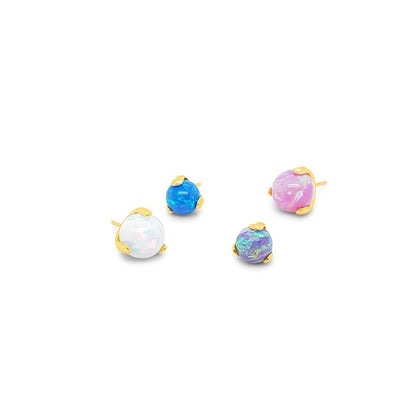 3mm~5mm Opal Claw Set W/ Push Pin -Gold Steel