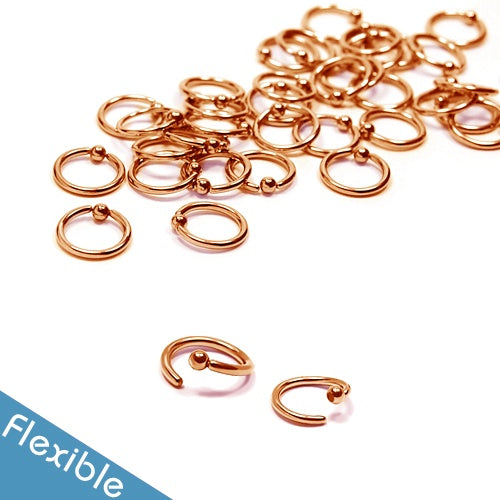 18G BCR Ball Fixed, Flexible- Rose Gold Steel