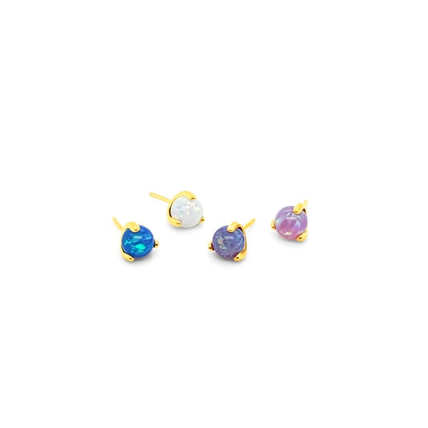 3mm~5mm Opal Claw Set W/ Push Pin -Gold Steel