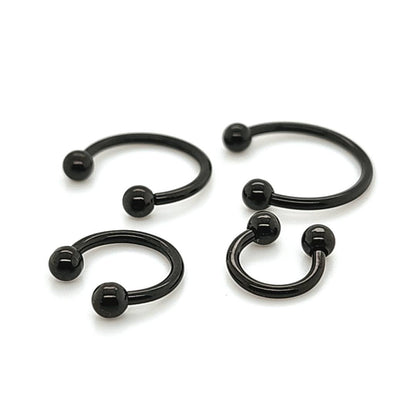 16G CBB Horseshoe, 3mm Ball-Black Steel