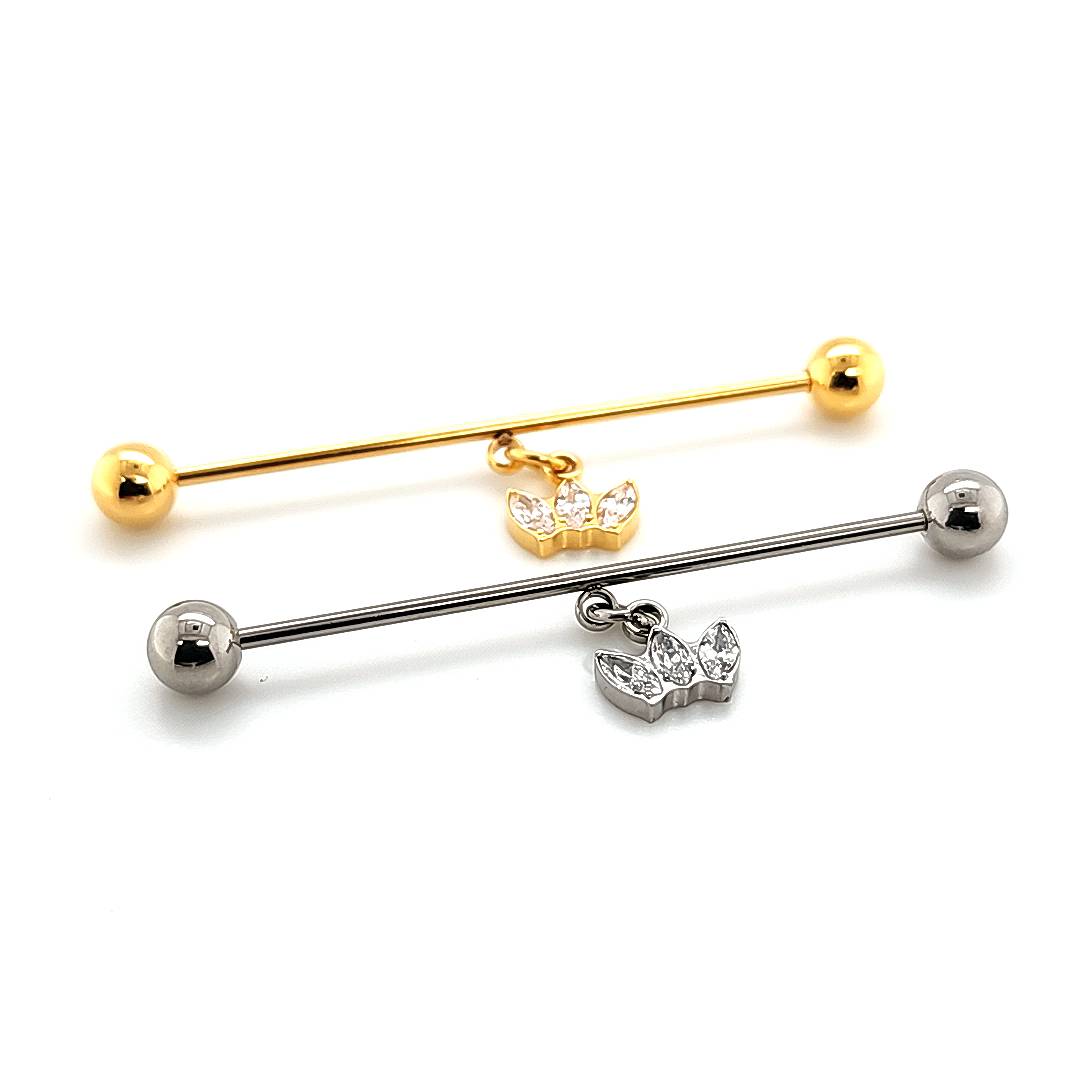 16G/14G Industrial Barbell Tiara Dangle