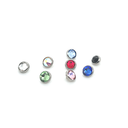 1.6mm(14G) Dermal Anchor Top, Jeweled- 316L S. Steel