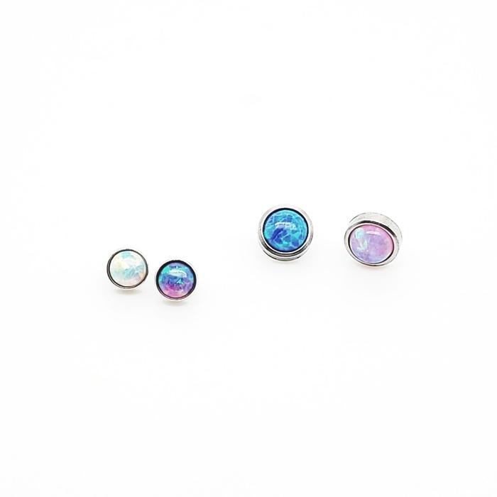 1.6mm(14G)  Dermal Anchor Top, Opal -316L S. Steel