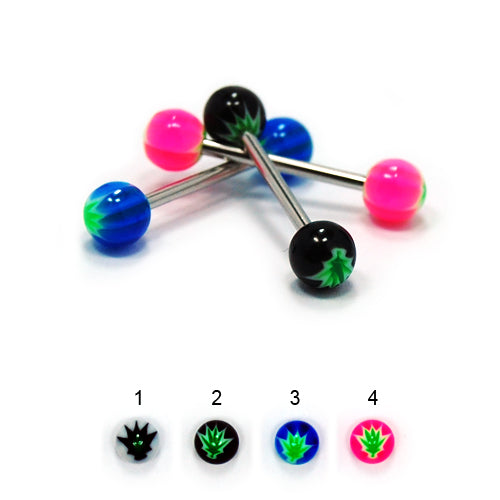 14G Acrylic Barbell #14 Marijuana