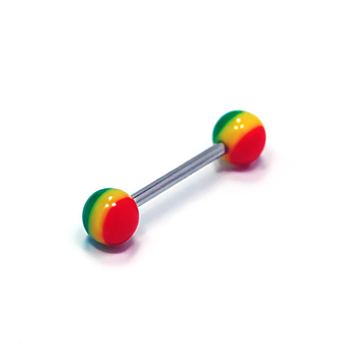 14G Acrylic Barbell-Rasta