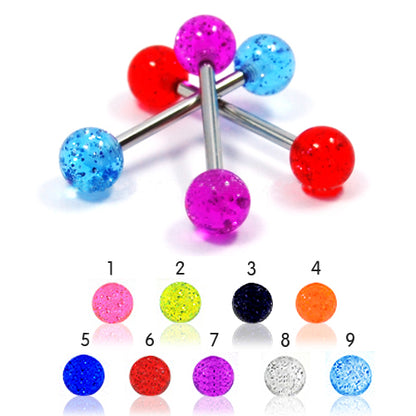 14G Acrylic Barbell-UV Glitter