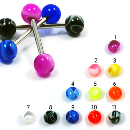 14G Acrylic Barbell-UV Marble