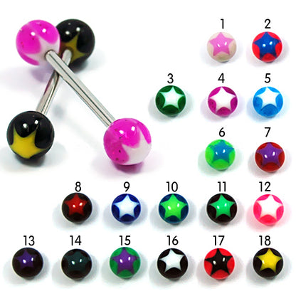 14G Acrylic Barbell-Star