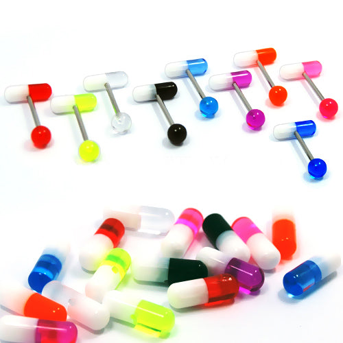 14G Acrylic Barbell-UV Capsule