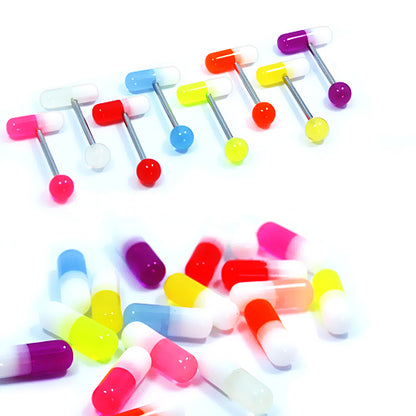 14G Acrylic Barbell-Glow Capsule