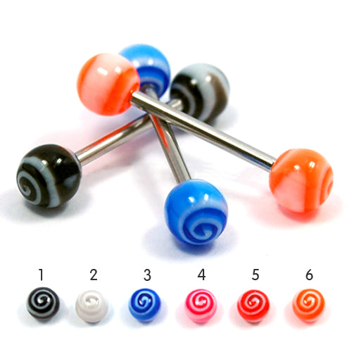 14G Acrylic Barbell #3 Swirl