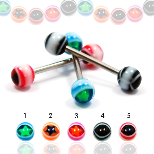 14G Acrylic Barbell #32 Eye Star