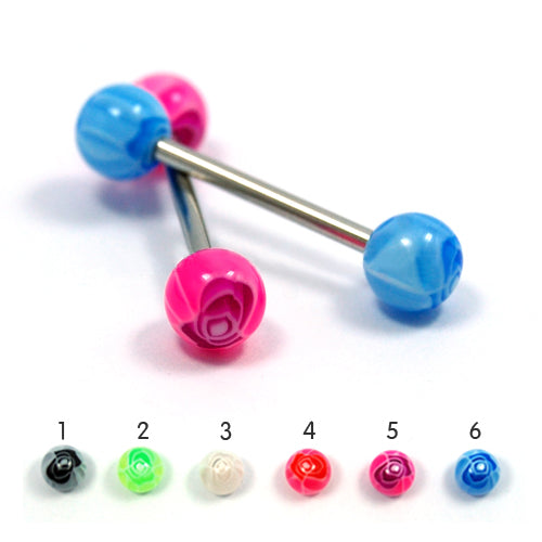 14G Acrylic Barbell #33 Rose