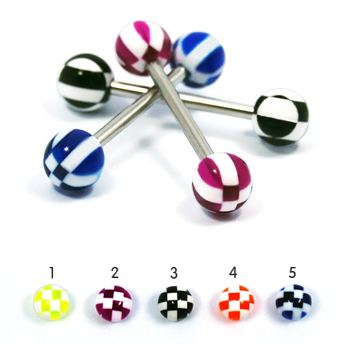 14G Acrylic Barbell #25 Checker