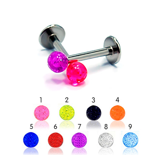 16G Acrylic Labret-Glitter