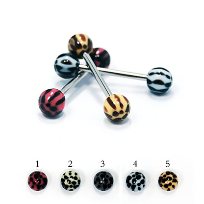 14G Acrylic Barbell-Leopard