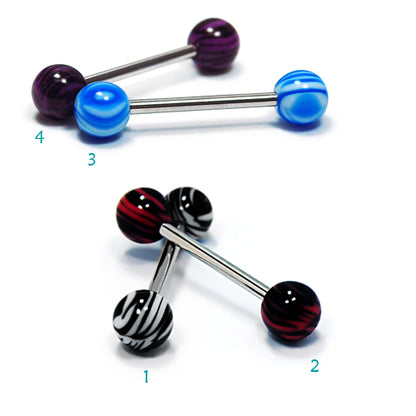 Acrylic Barbell- Zebra