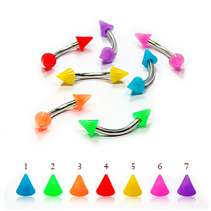 16G Neon Acrylic Eyebrow Cone-UV