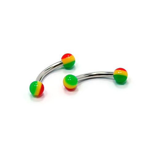 16G Acrylic Eyebrow- Rasta