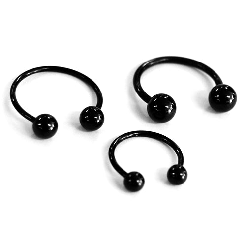 18G CBB Horseshoe, Ball-Black Steel