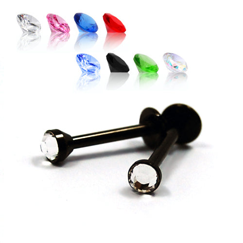 16G Labret, Chin-Black Steel