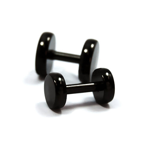 16G 4G~00G Round Fake Barbell-Black Steel