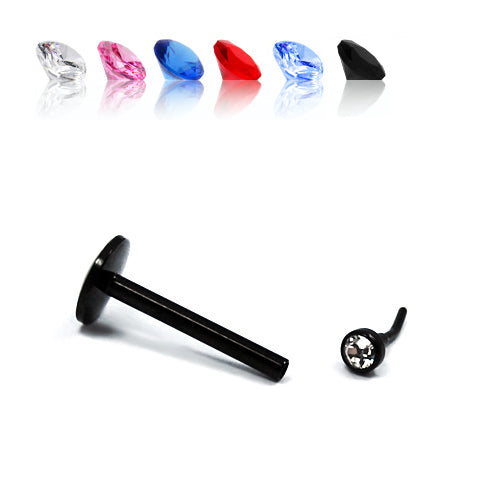 16G Push Labret, Monroe-Black Steel