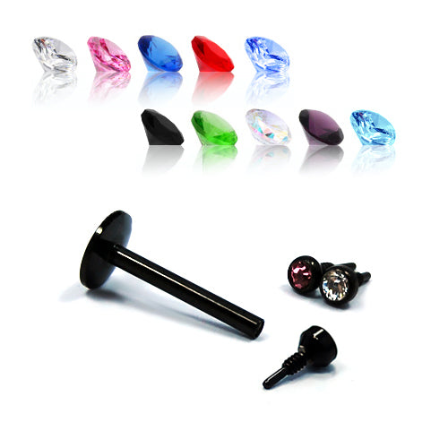 16G Labret, Monroe- Black Steel