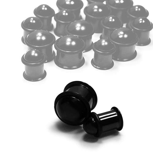 Dome Hollow Flared Plug-Black Steel