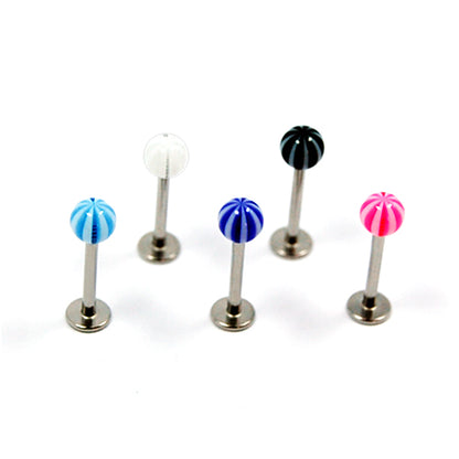 16G Acrylic Labret- Beach Ball