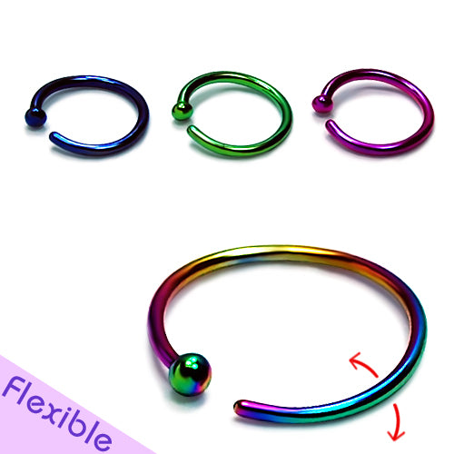 20G Hoop w/Ball, Flexible-Color Steel