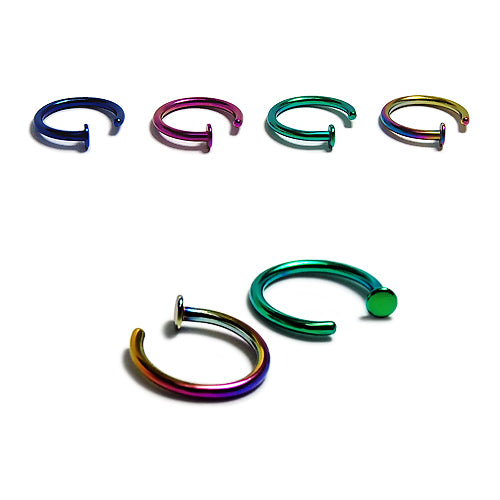 20G Hoop w/Stopper, Flexible-Color Steel