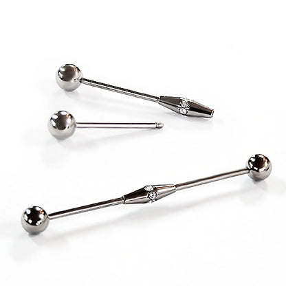 16G/14G Industrial Barbell Multi gem Center-316L S. Steel