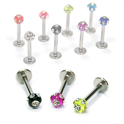 16G Acrylic Labret-Multi Stone