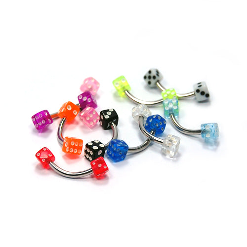 16G Acrylic Eyebrow-Dice