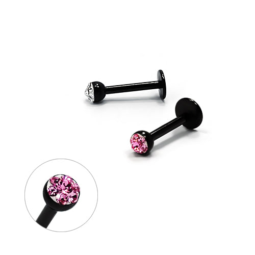 16G Labret, Top Ferido-Black Steel