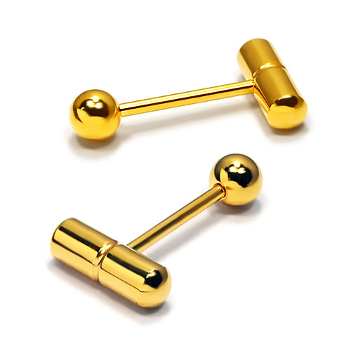 14G Barbell Capsule-Gold Steel