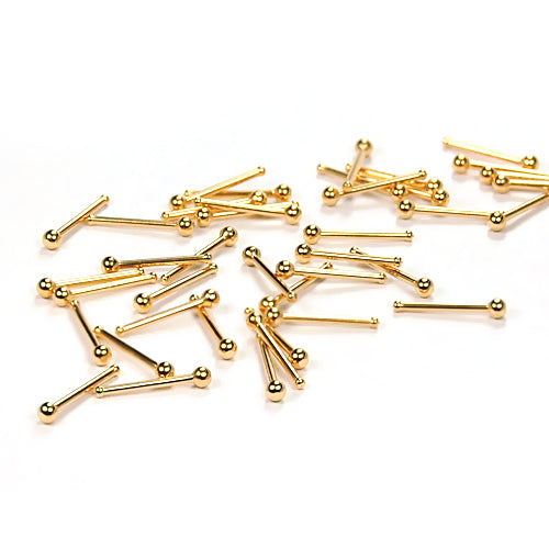 22G Nose Stud, Ball Top 20pc. Case-Gold Steel