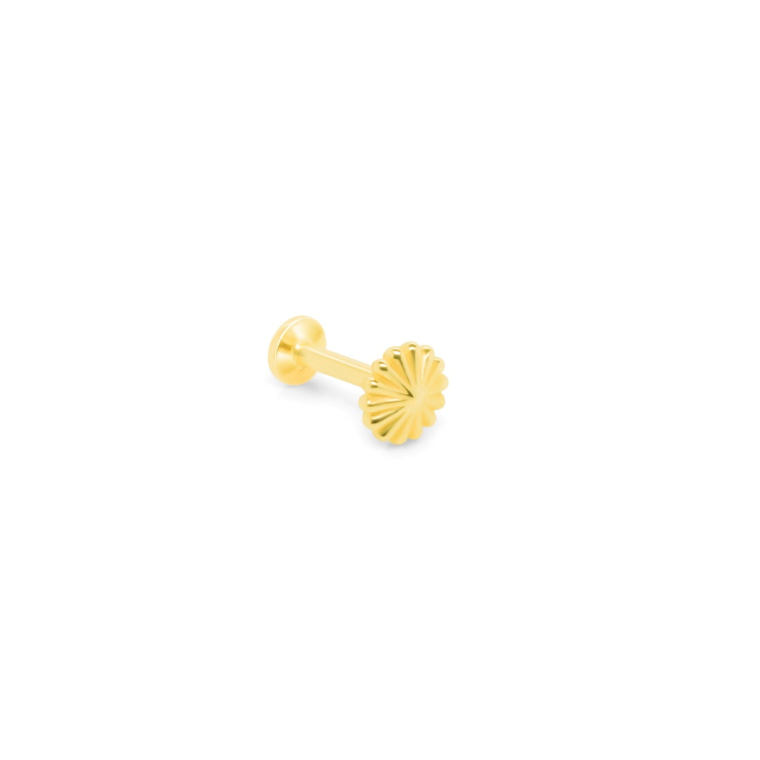 14K Gold- 18g/16g  Plain Flower Labret