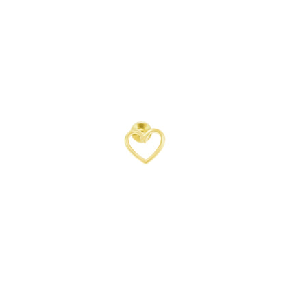 14K Gold- 18g/16g Hollow Heart Labret