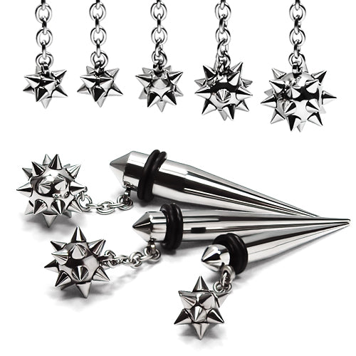 Expander w/ Spiky Ball Dangle-316L S. Steel