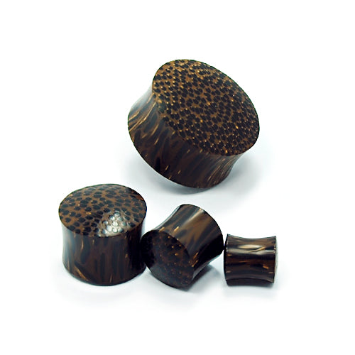 Wood Solid Plug- Dark Brown, Palm Tree